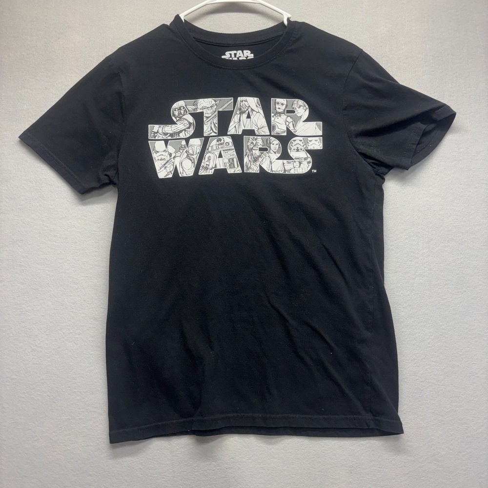 Star Wars T Shirt Graphic Logo Mens M Black Character Print Tee